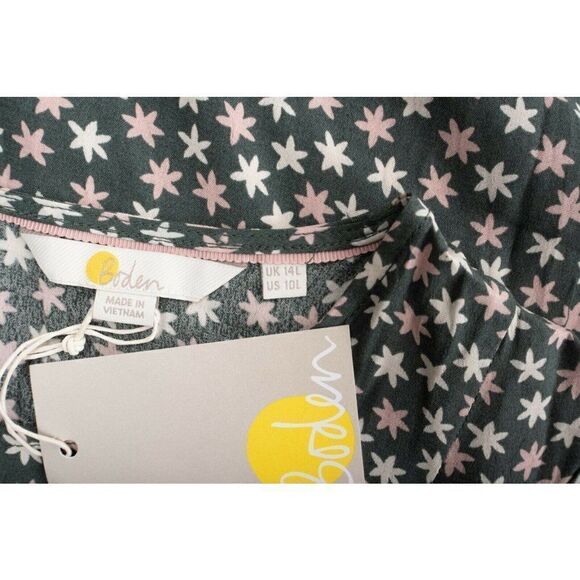 Boden Womens Green Printed Hyacinth Dress US 10L - Picture 7 of 7